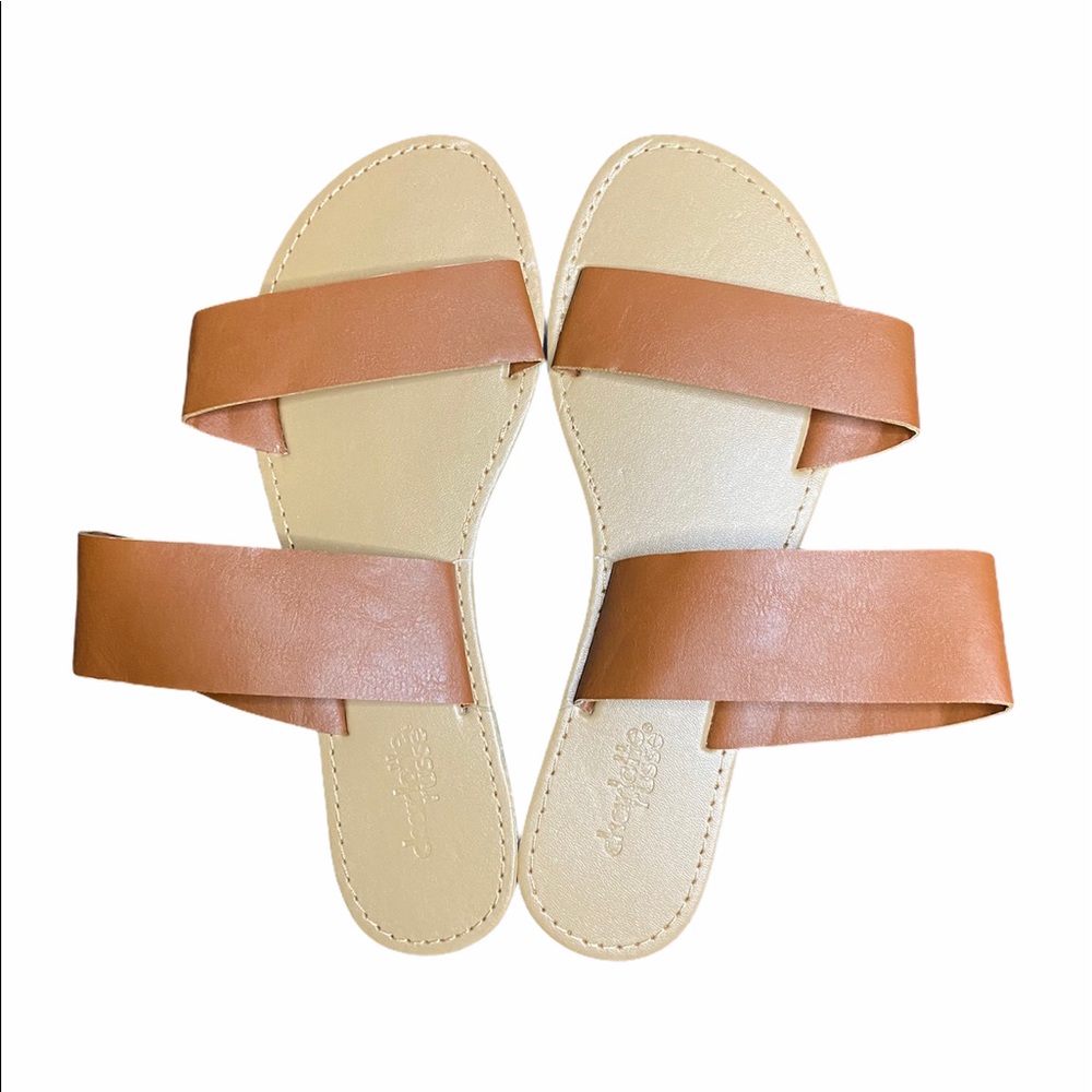 CHARLOTTE RUSSE | Brown Two Band Sandals